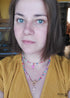Boho Necklace, Seed Bead Layered Choker, Double Cross